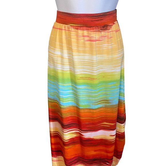 Cato rainbow red green yellow orange skirt size M - Picture 6 of 7